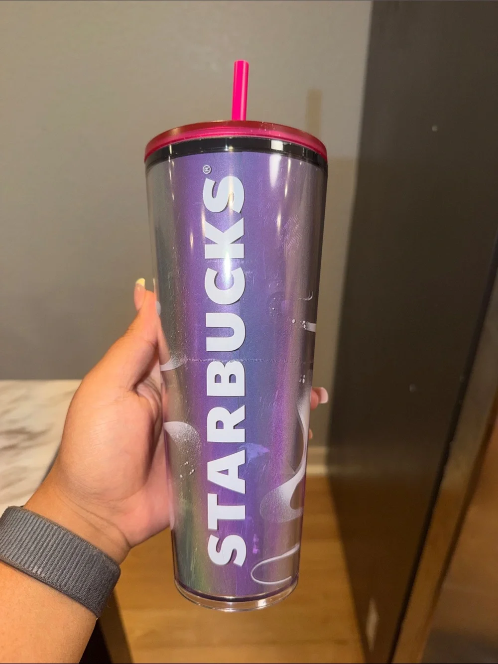 Starbucks 2023 halloween camera flash-activated holographic/ iradescent pumpkin